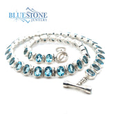 Sterling Silver Topaz Necklace- 19 Inches